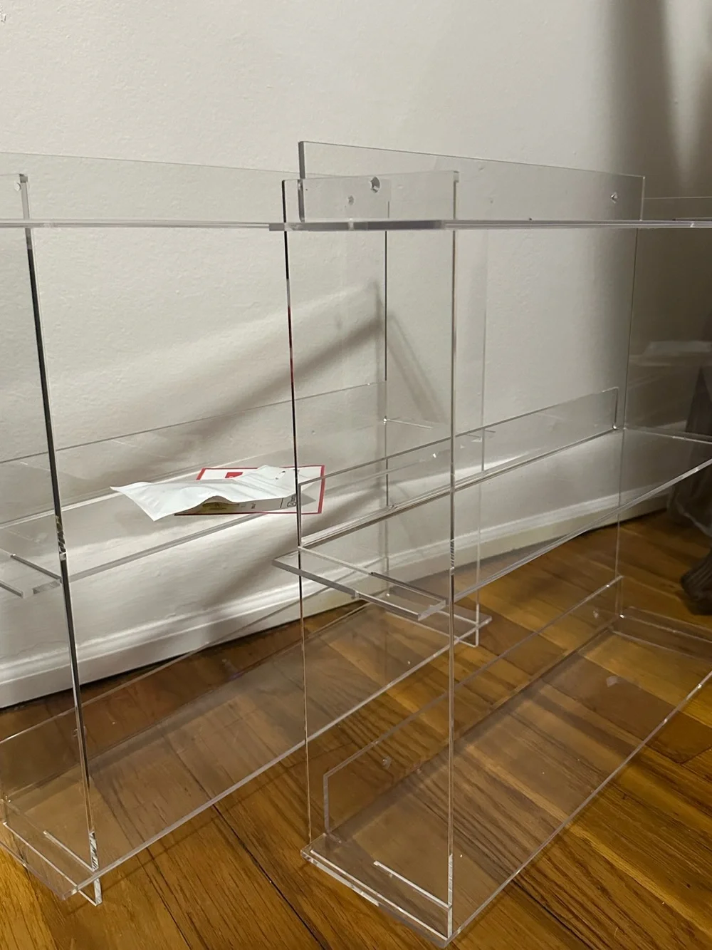 HONTUU x2 Acrylic Organizer with Mounting Hardware - Clear wall display shelves